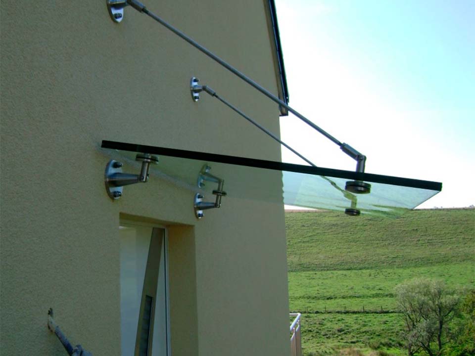 Sethial auvent 5 auvent en verre sur porte de maison
