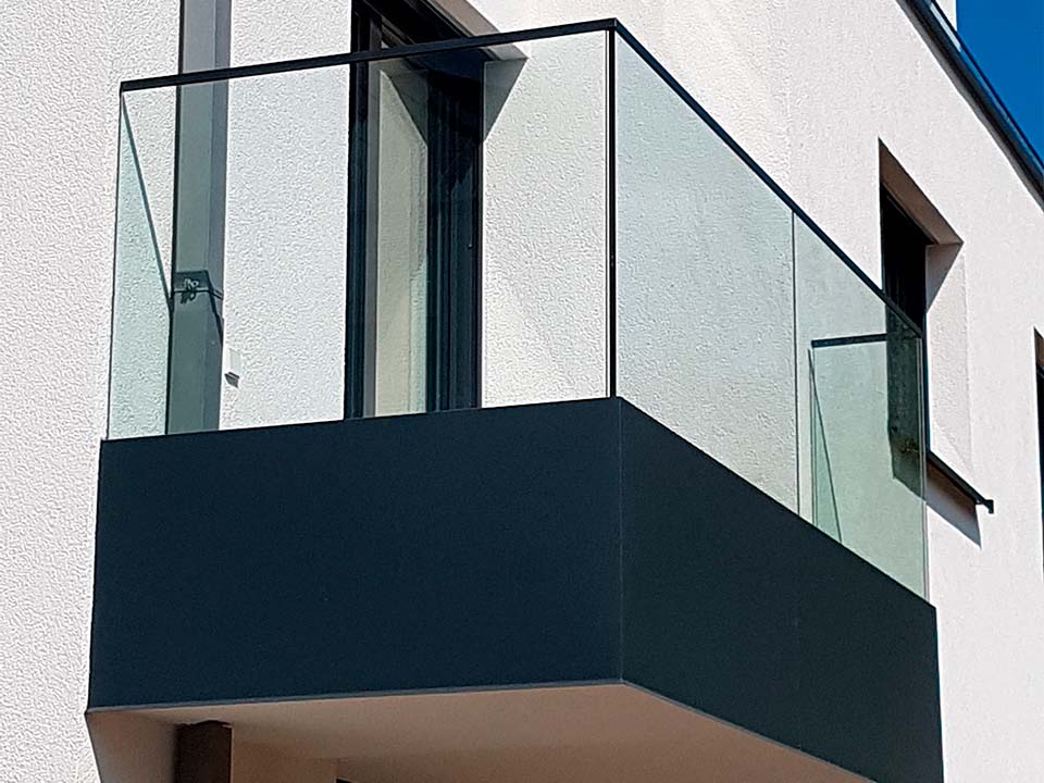 Sethial balcon 3 balcon en verre et métal