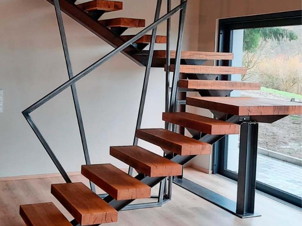 Sethial escalier 11 escalier intérieur de maison en métal et marches en bois