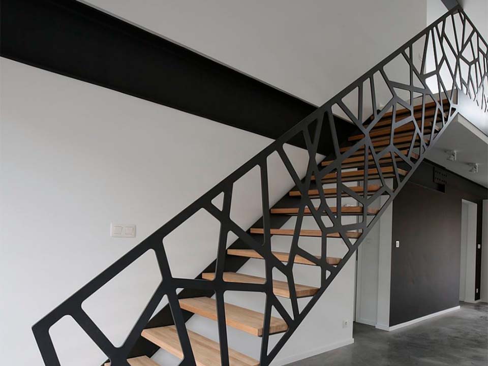 Sethial escalier 4 escalier intérieur en métal noir moderne et décoratif