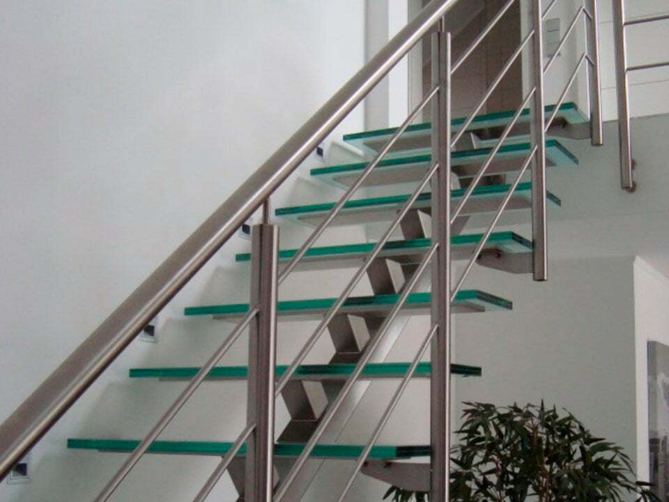 Sethial escalier 9 escalier en métal intérieur en métal avec marches en verre