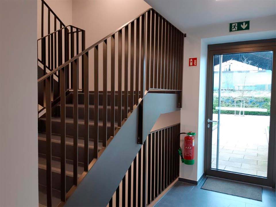 Sethial garde corps acier 2 garde corps en acier noir pour escalier intérieur