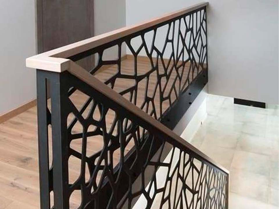 Sethial garde corps acier 5 garde corps en acier noir moderne pour escalier intérieur