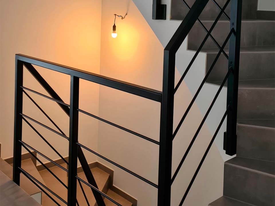 Sethial garde corps acier 6 garde corps en acier noir pour escalier intérieur de maison