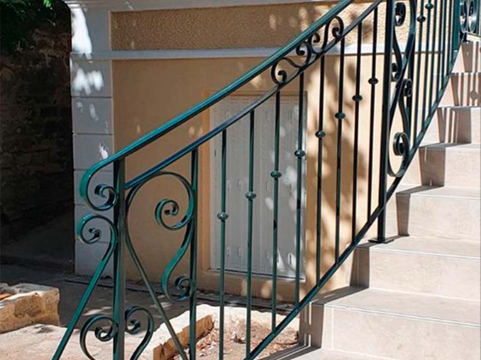 Sethial garde corps fer forge 2 garde corps en fer forgé pour escalier extérieur de maison